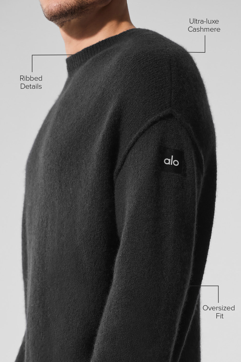 Unisex Wool Cashmere New Class Crewneck Sweater - Black
